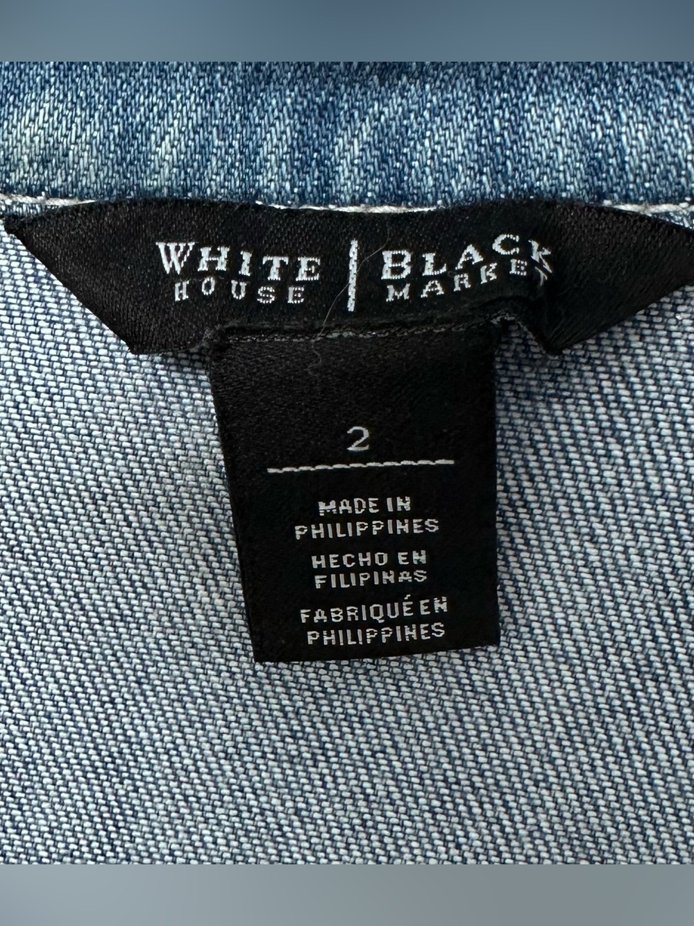 White House Black Market Cropped Denim Jacket Women’s Size 2 - Picture 2 of 12